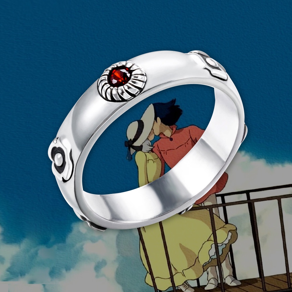 Cincin Desain Anime Howl 's Moving Castle Untuk Pasangan