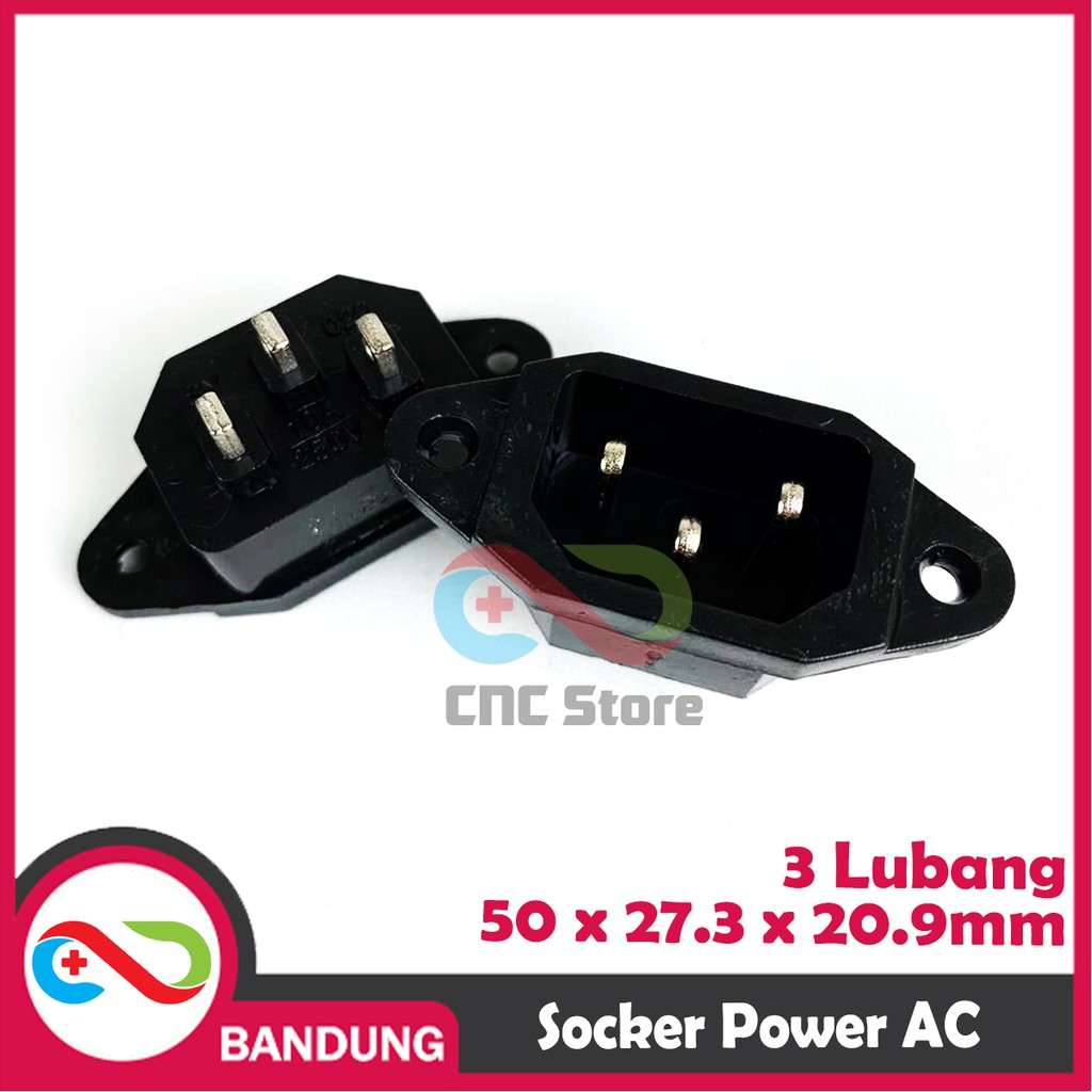 SOKET SOCKET AC KOMPUTER MALE 3 LUBANG