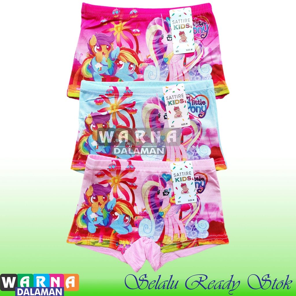 3 Pcs Boxer Anak Perempuan Gambar Kartun Celana Dalam Anak Cewek Terkini | WARNA DALAMAN