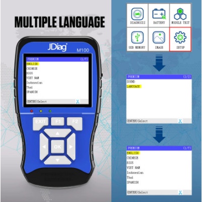 [Lengkap Yamaha Honda] JDiag M100 / M100 Pro Diagnosis Scanner Scaner Motor injeksi HONDA YAMAHA &amp; OBD2