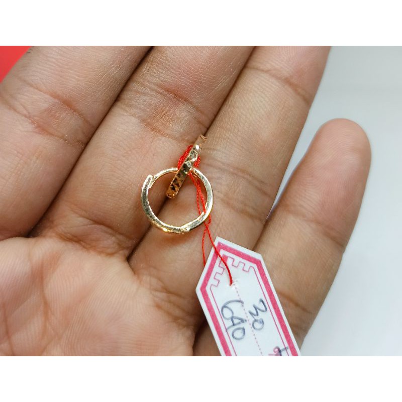 Anting klip emas asli kadar 300%6k375%/8k