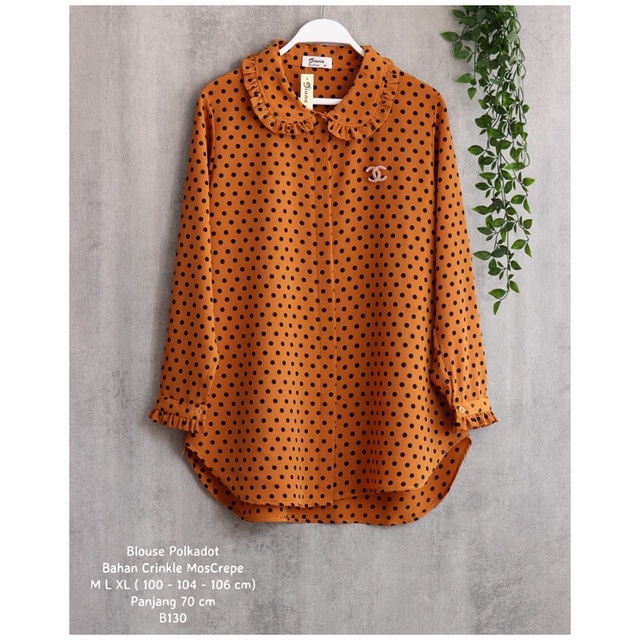 Blouse Kringkel B130 | Kemeja | Atasan Wanita | Baju polkadot | Ori DianaFashion