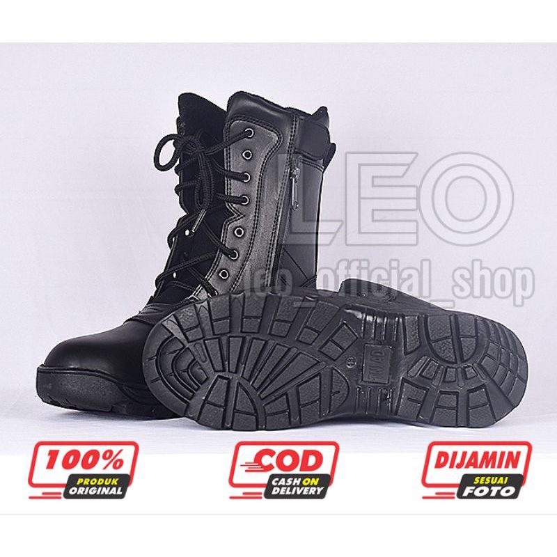 Sepatu PDL TNI AD Sole Army | Sepatu PDL Hitam Dof Satpam Polri Security Banser Berkualitas Pria - LB01