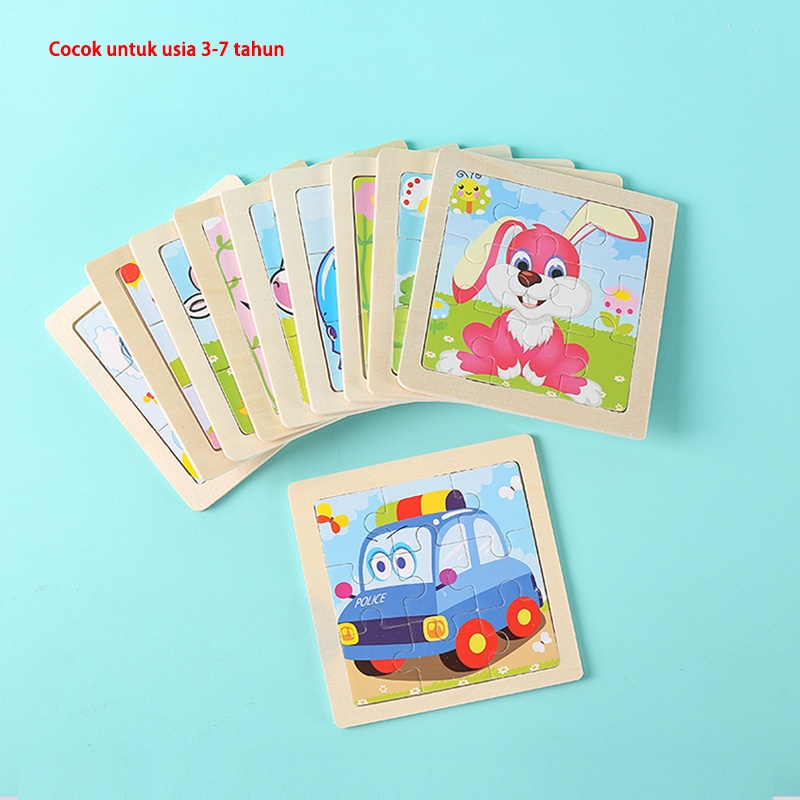 Mini wooden puzzle kayu anak mainan edukasi jigsaw  L176