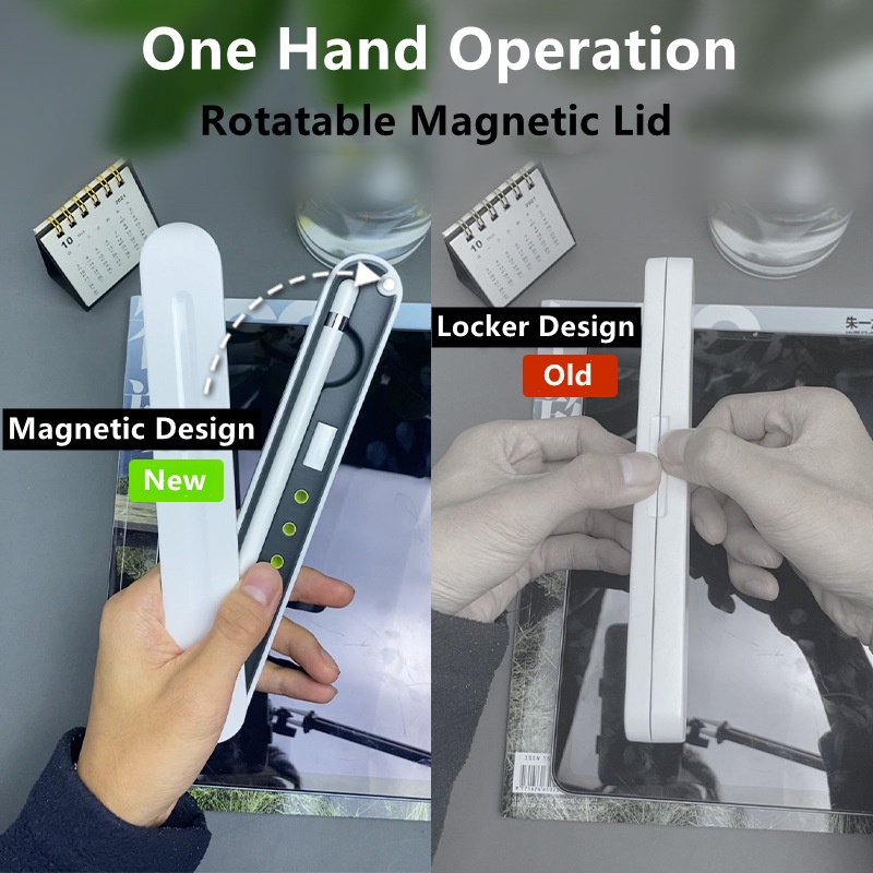 Kotak Penyimpanan Pensil Apple Huawei Dengan Tutup Magnetik Dapat Diputar