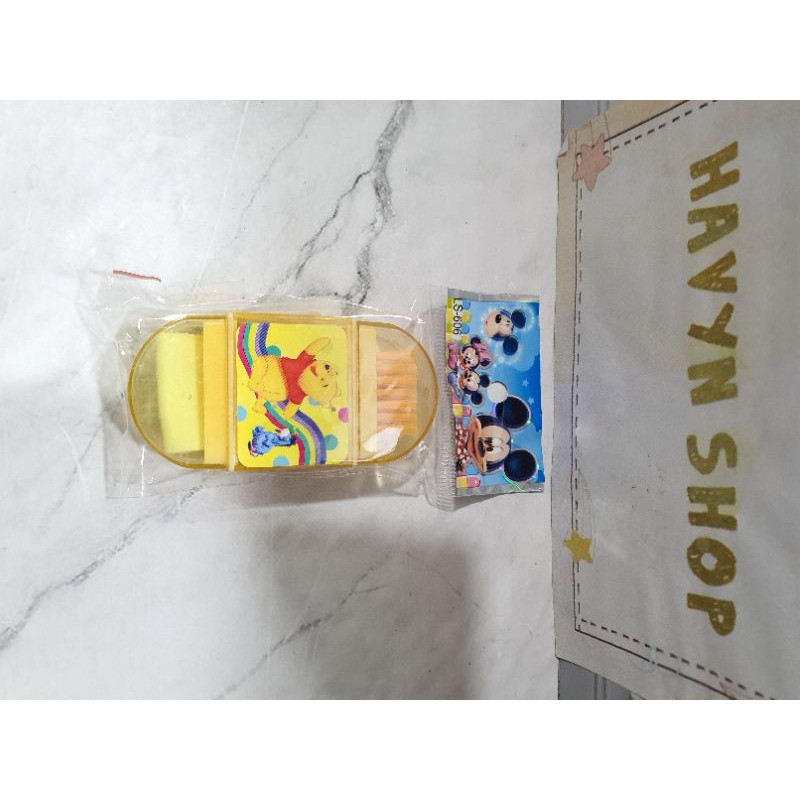 serutan 3 IN 1/serutan + hapusan + sikat/rautan sikat lucu/orotan anak-Winnie the Pooh