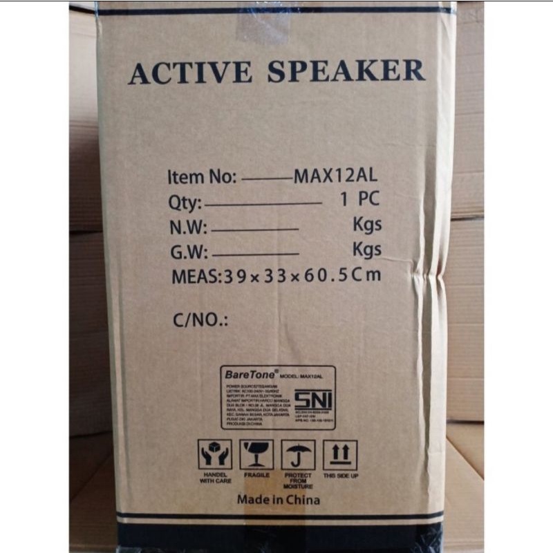 Speaker aktif 12 inch portable bluetooth Baretone max12al speker aktive portabel amplifier mic wireless 12al