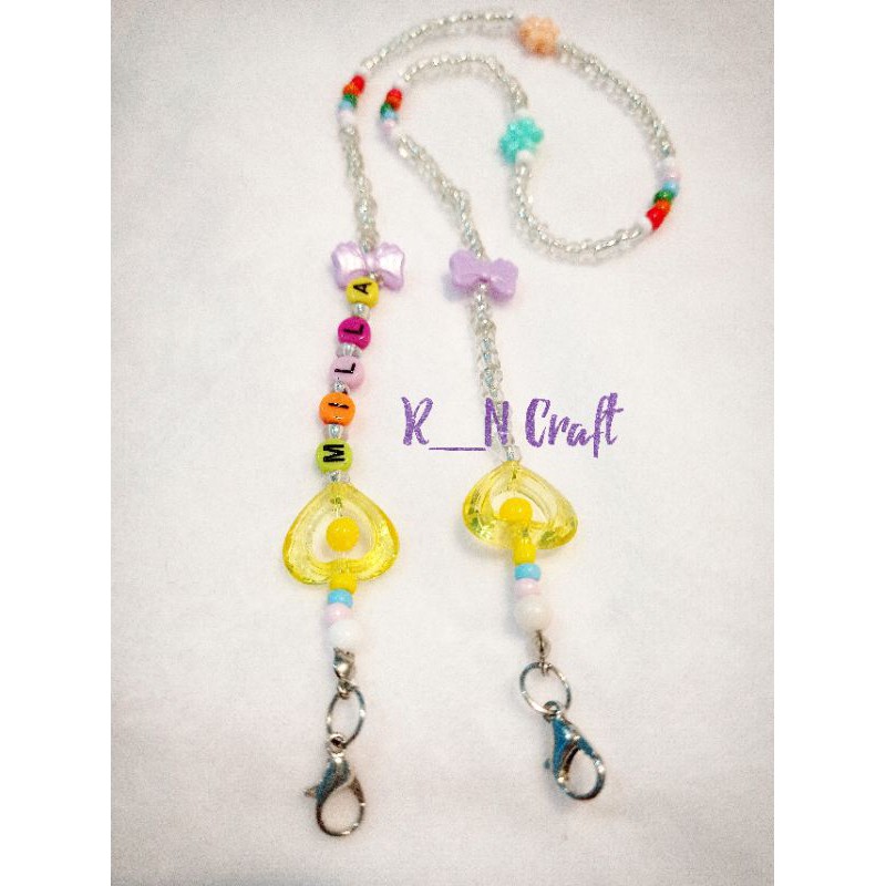 Strap masker nama anak / Tali masker custom nama anak/ Gantungan masker custom nama anak