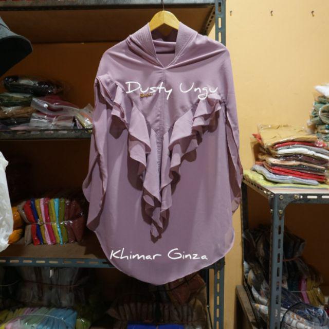 Jilbab Khimar Ginza ORIGINAL Bayza Hijab Sayra Group-Dusty Ungu