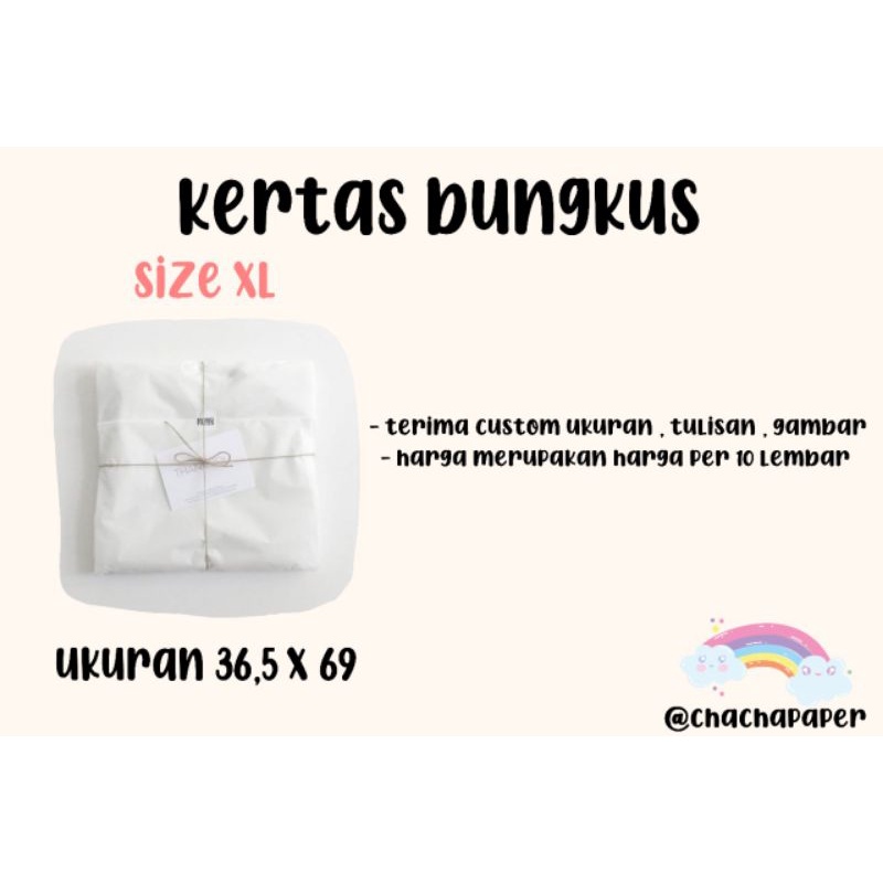 

[ 36,5 X 69 ] ( 10 LEMBAR ) WRAPPING PAPER / KERTAS PACKING / KERTAS HAMPERS / KERTAS BUNGKUS BAJU / DORSLAG