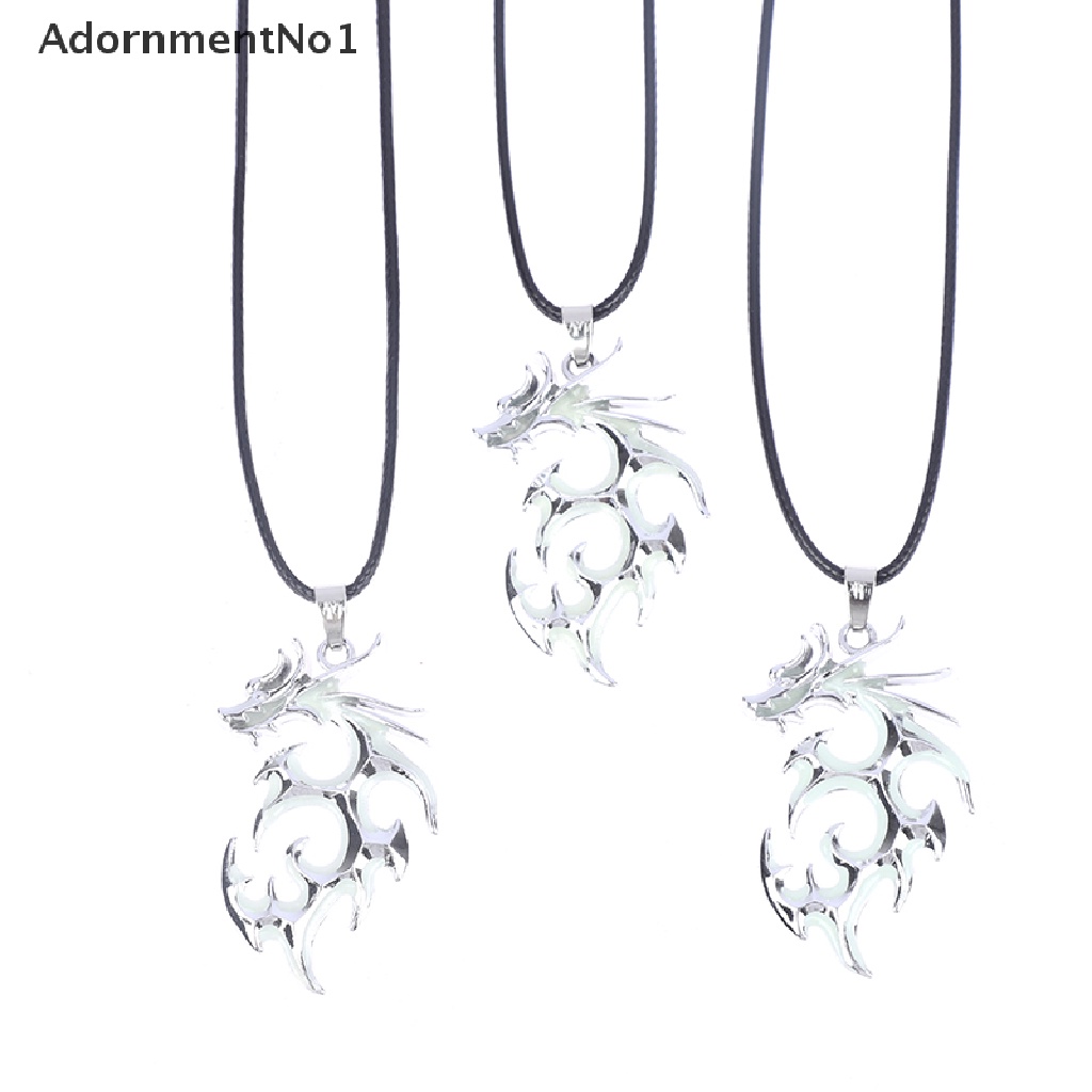 (AdornmentNo1) Kalung Rantai Liontin Naga Glow In The Dark Untuk Wanita / Pesta