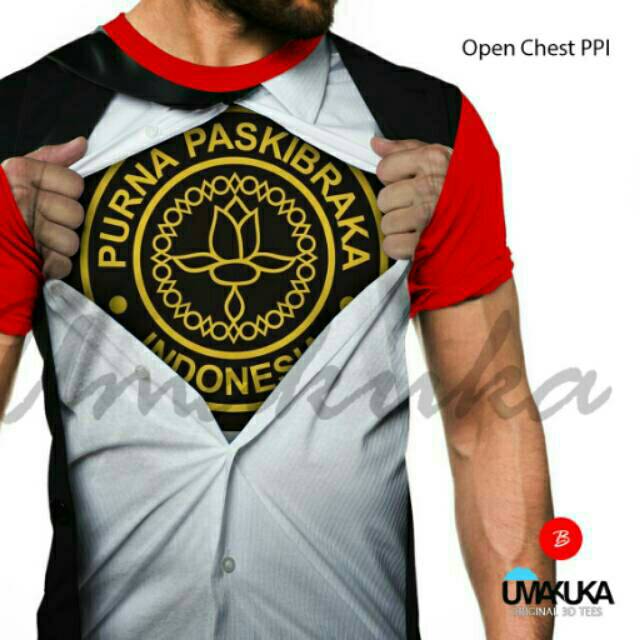 kaos 3D fullprint open chest PPI