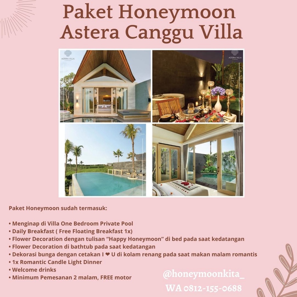 Paket Honeymoon Astera Canggu Villa Bali