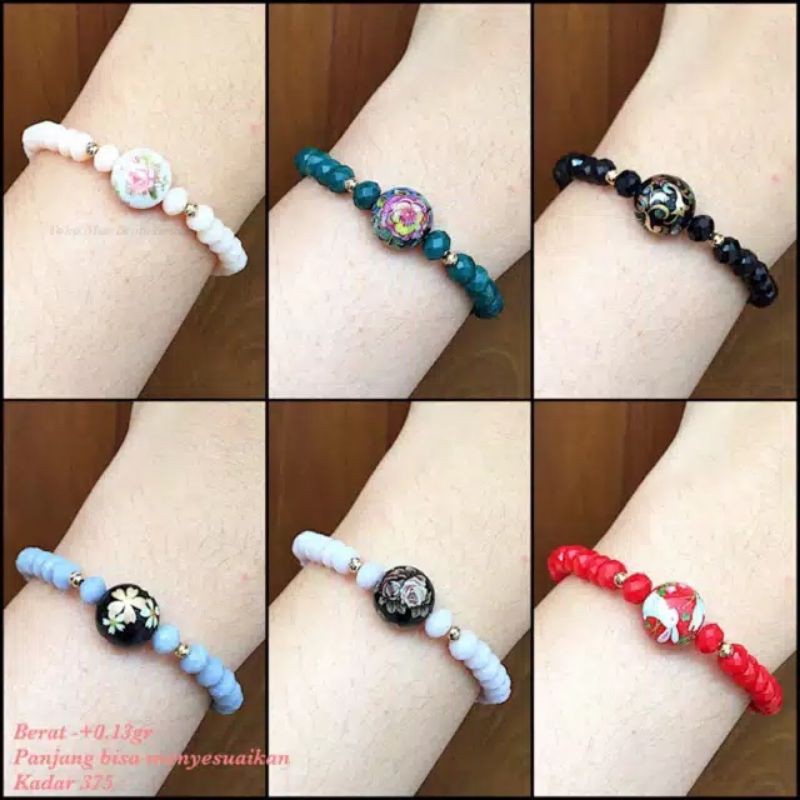 Gelang manik biji emas kadar 375