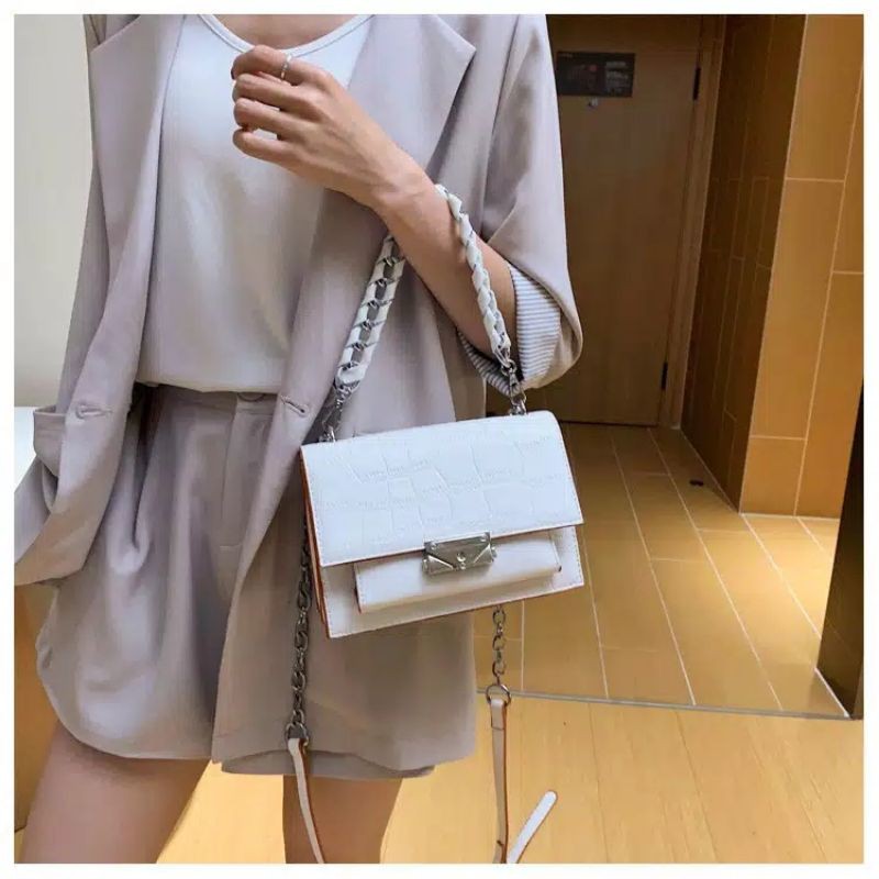 Tas Selempang Wanita import batam croco Rantai