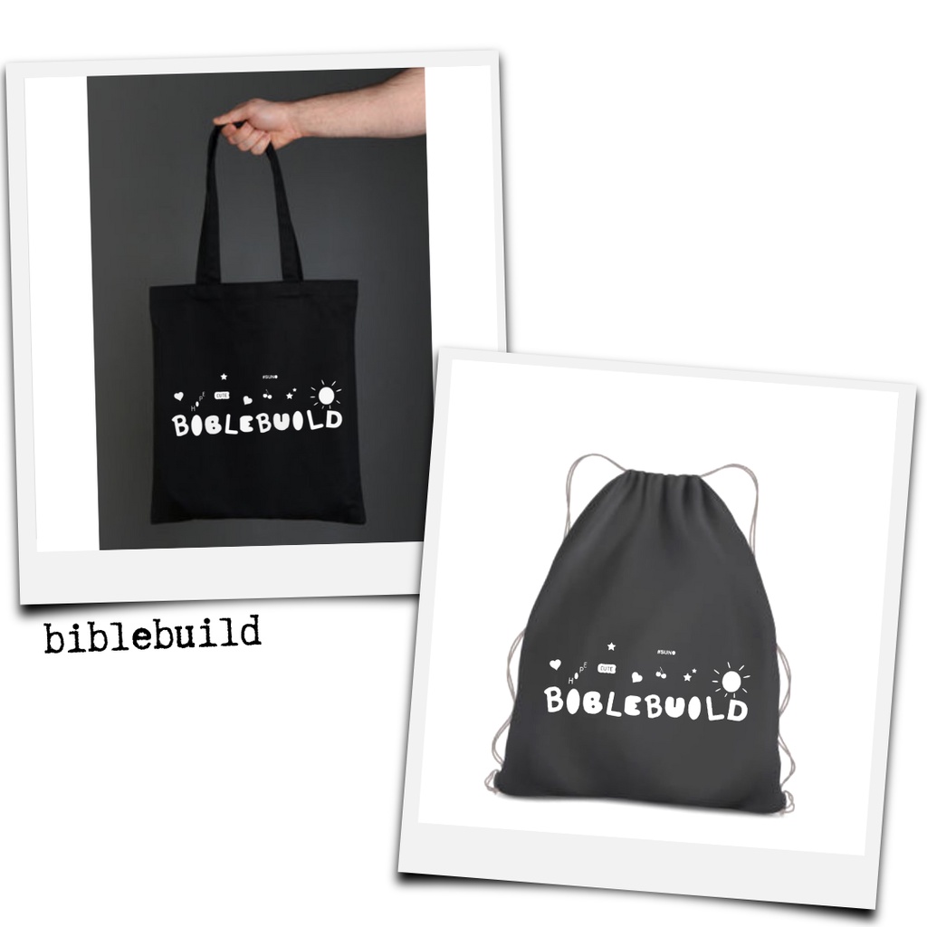 Totebag / Stringbag Ransel Serut Drawstring Tulisan Biblebuild Raikantopeni Thailand Merchandise Actor