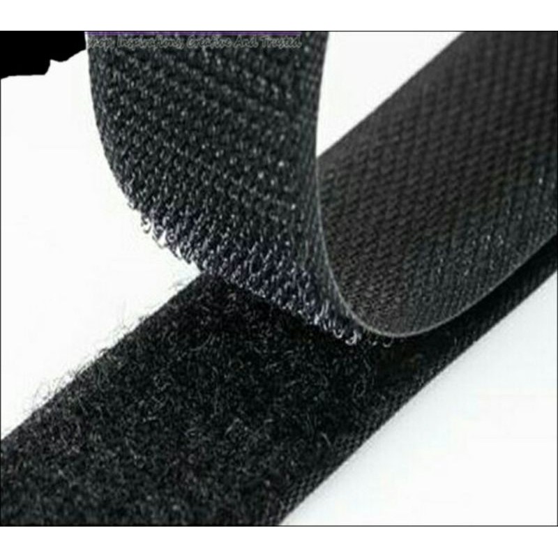 Velcro/ Prepetan/ Perekat Kain 2,5 cm Hitam dan Putih Permeter-1