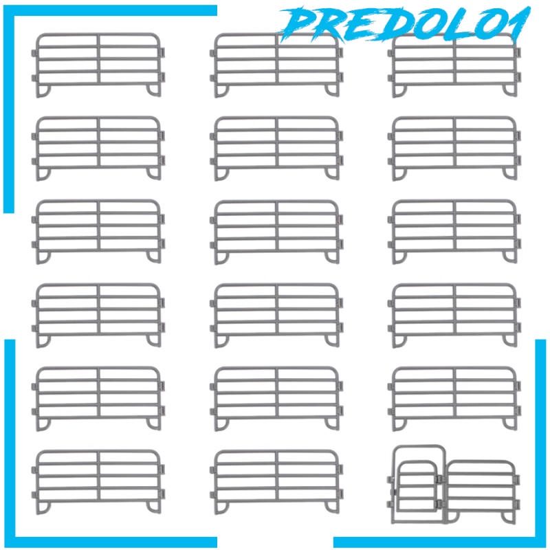 [PREDOLO1] DIY Miniature Corral Fencing Kit Plastic Fence Model Playset 18pcs Style A