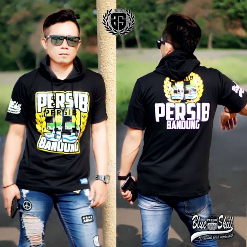 Kaos persib hoodie / kaos hoodie pendek dewasa / atasan dewasa hoodie / kaos hoodie persib bandung / kaos persib untuk pria dan wanita / kaos originalblueskill