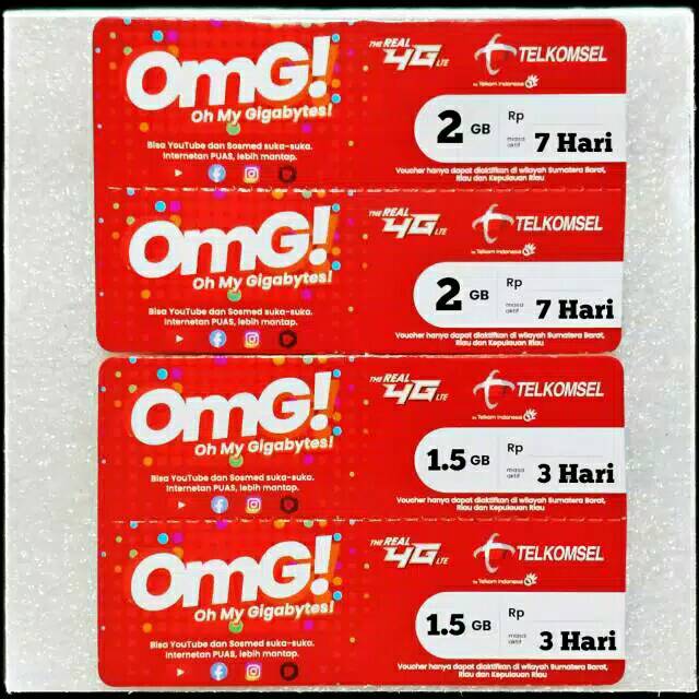 Voucher Telkomsel Murah, area sumbar 1.5 gb 3 hari 1.5 gb 5 hari 2 gb 7 hari