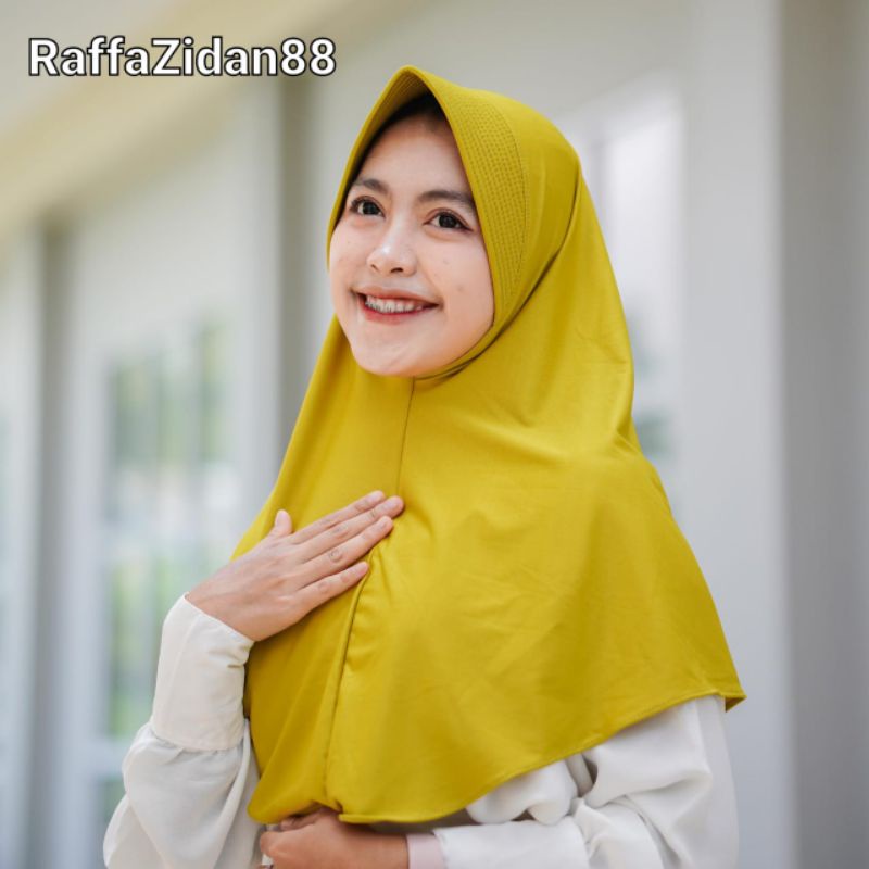 Jilbab Bergo Hamidah Jersey | Bergo Sport Jersey Premium | Kerudung Sekolah Size M-LIME