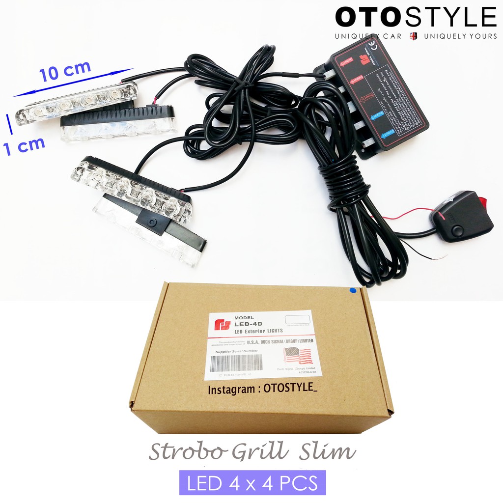 Lampu Led Strobo Grill HY 7 Mode Outdoor ( Bentuk Tipis / Slim) Premium AG22