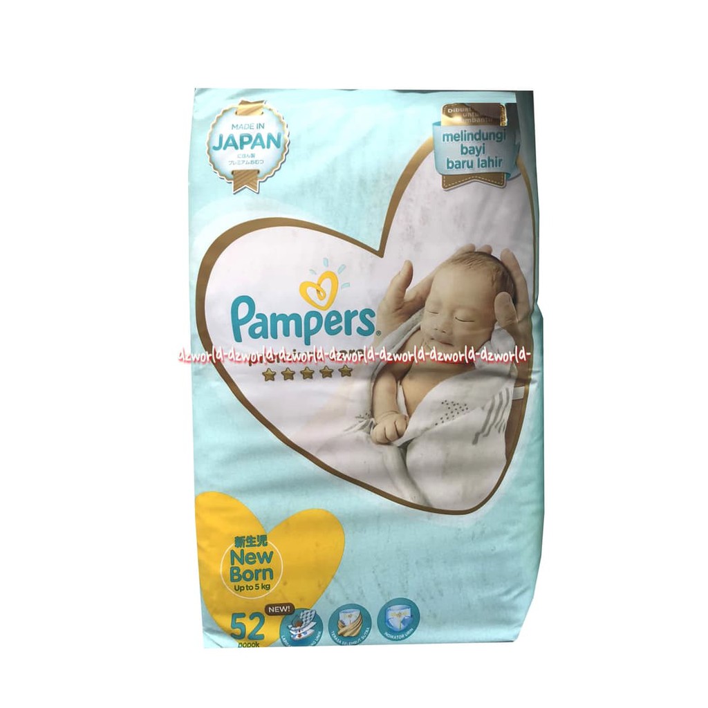 dzw3120 Pampers Premium Care New Born 52Pcs Diaper Bayi Baru Lahir Popok Bayi