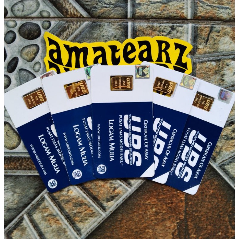 Jual LOGAM MULIA BERSERTIFIKAT UBS BERAT 1 GRAM FINE GOLD 999,9 %