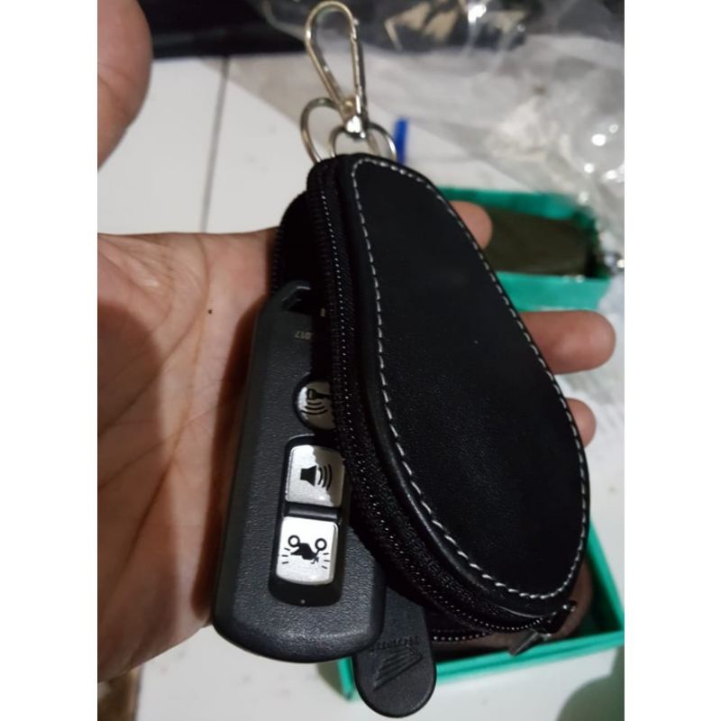 Dompet Stnk Gantungan Kunci Motor Kulit Asli Model Oval  Sarungan Remote Mobil Kulit Asli Gantungan Kunci Mobil Kulit Aslin Anti Api Anti Air New