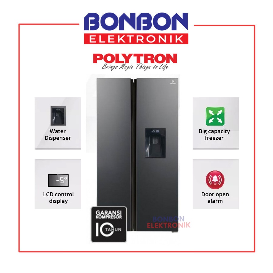 Polytron Kulkas Side By Side 2 Pintu PRS 480X 450L