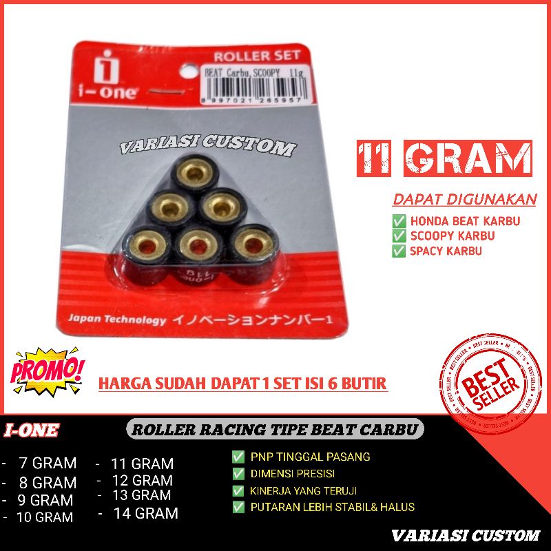 ROLLER ROLER BEAT KARBU SCOOPY KARBU SPACY KARBU 11 GRAM GR i-One Original Ruler