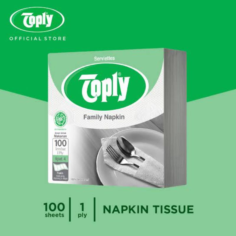 Toply Napkin 1Ply isi 100 Lembar