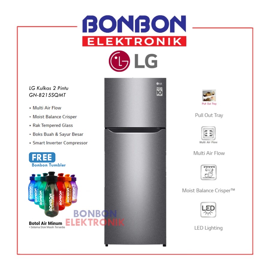 LG Kulkas 2 Pintu GN-B215SQMT / GNB215SQMT / GNB 215 SQMT
