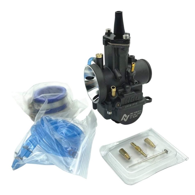 Karburator NGO Original Pwk 24-26-28-30-32-34 Karbu Kotak Black Silver Berikut Intake-Pilot Main Jet-1