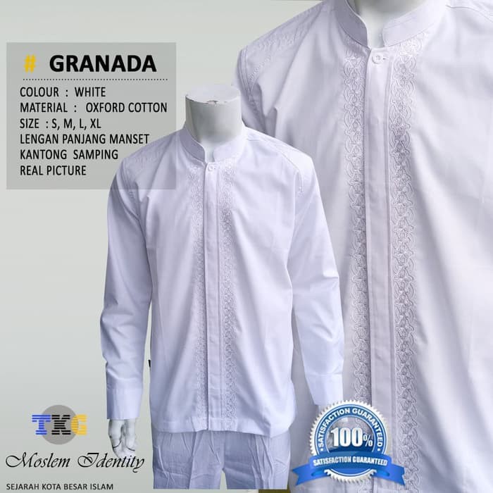 Koko Utsman #03 Katun Ima By Alsamen Koko Dewasa Lengan Panjang  YX846   Putih Manset