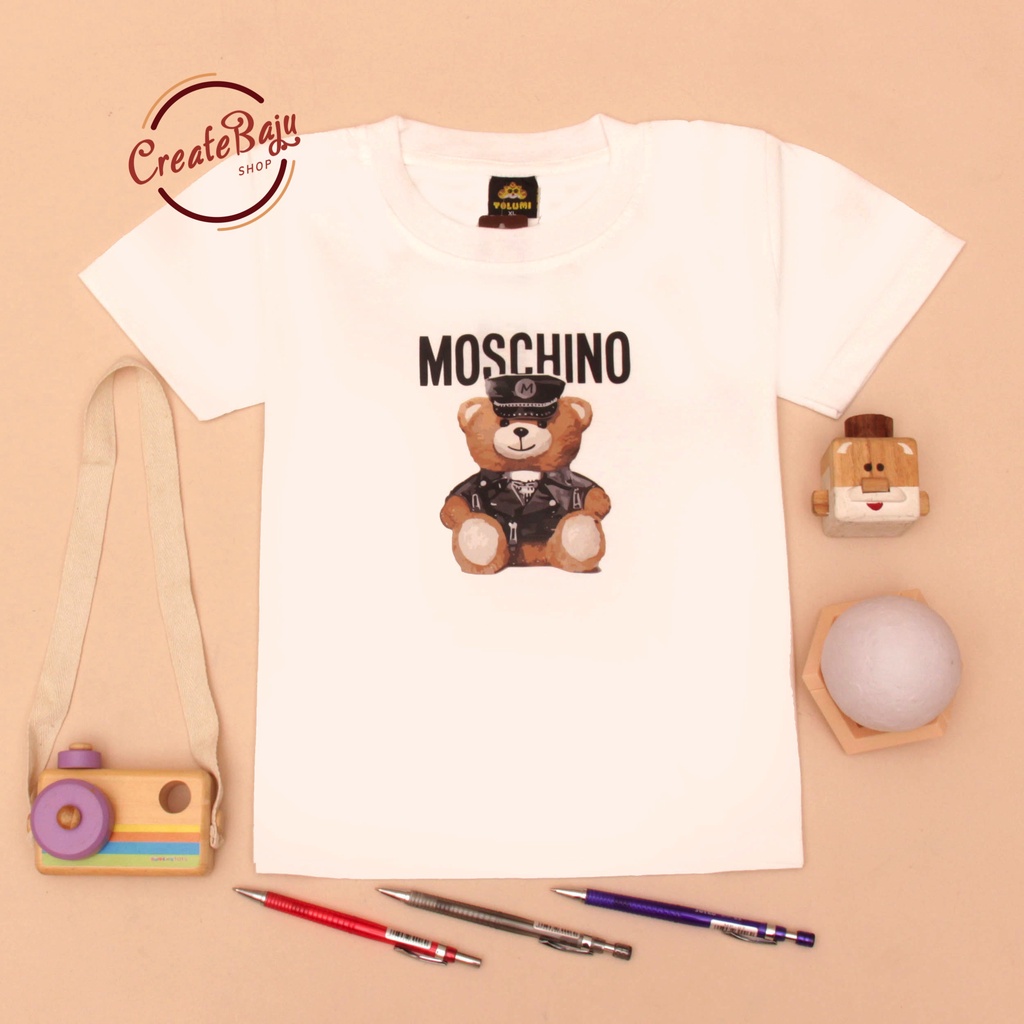 PROMO 7.7 KAOS ANAK LAKI MOSCHINO 1-7 TAHUN BAJU ATASAN ANAK LAKI FASHION TERMURAH BAHAN KATUN