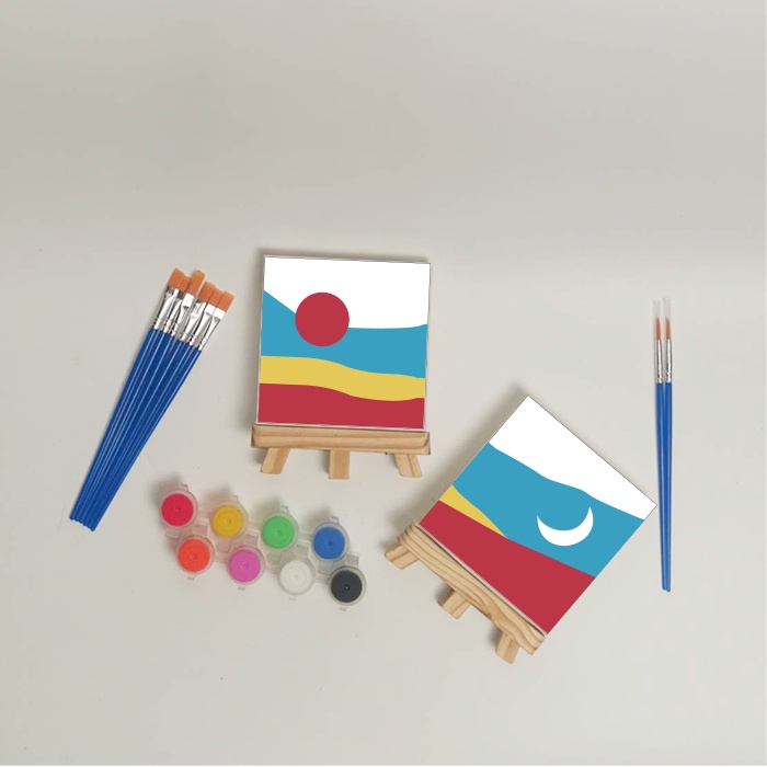 

Paint Healing Paint by Number Kit 10x10 cm Sun and Moon