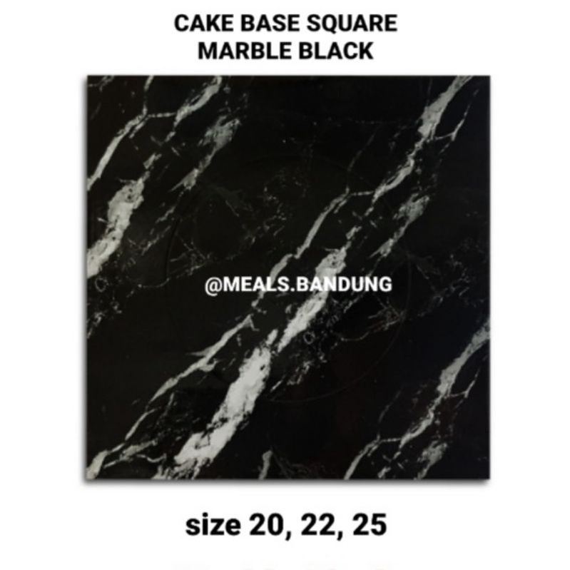 Cake Board / Tatakan Kue / Alas Cake Marble Black Square
