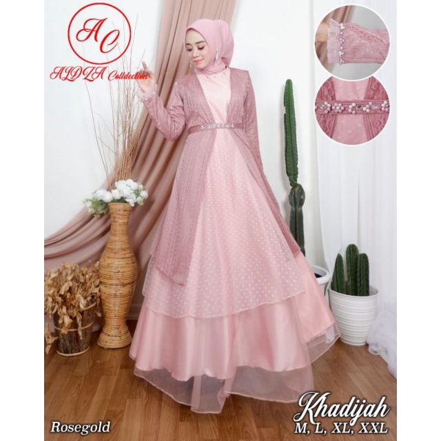 Gamis Tile Outer Mutiara| Gamis Khadijah Brokat Malika| Gamis| Gamis pesta| Gamis wisuda| Gamis Kondangan| Gamis Cardigan| Dress Pesta Mewah |Gamis Brokat| Gamis Tile