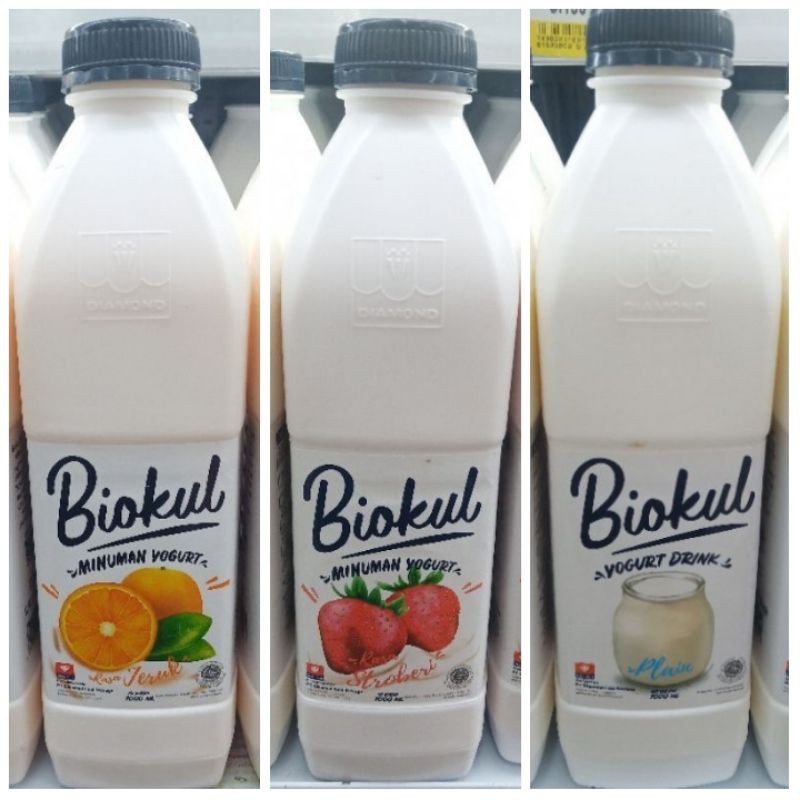 Jual BIOKUL YOGURT DRINK rasa PLAIN, STRAWBERRY, ORANGE 1 LITER