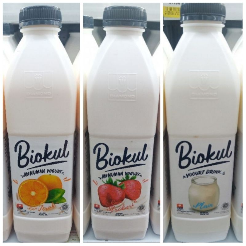 Jual BIOKUL YOGURT DRINK Rasa PLAIN, STRAWBERRY, ORANGE 1 LITER ...