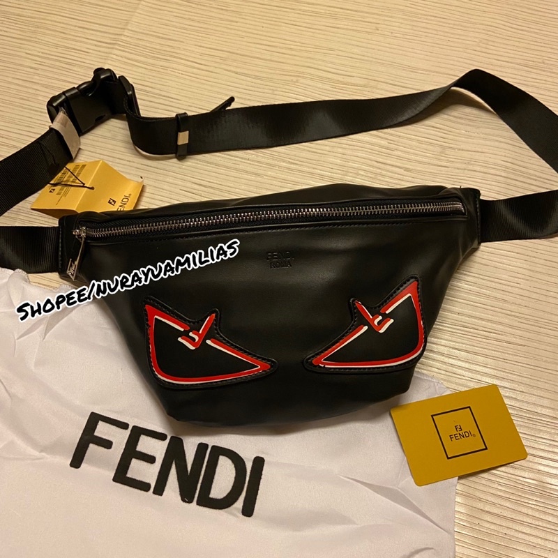 tas selempang fendi eyes pria import waistbag pria Fendi waist bag Fendi