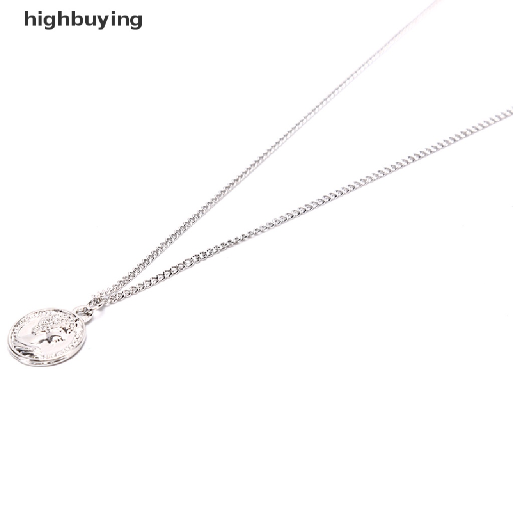 Hbid Kalung Rantai Panjang Multi layer Liontin Koin Metal Gaya Punk Casual Untuk Wanita