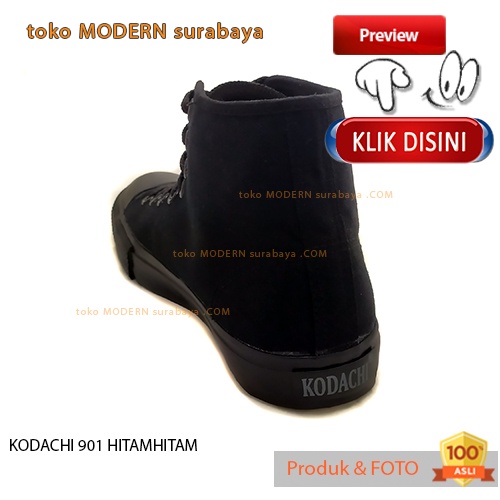 Sepatu pria sekolah casual boot tinggi tali KODACHI 901 HITAM HITAM