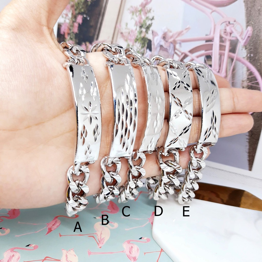 Gelang Rantai Tebal  Warna Silver Yaxiya Lapis Emas Putih - BB609