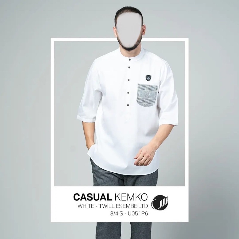 Samase Casual Kemko 3/4 U-051P, White, Twill Esembe Ltd