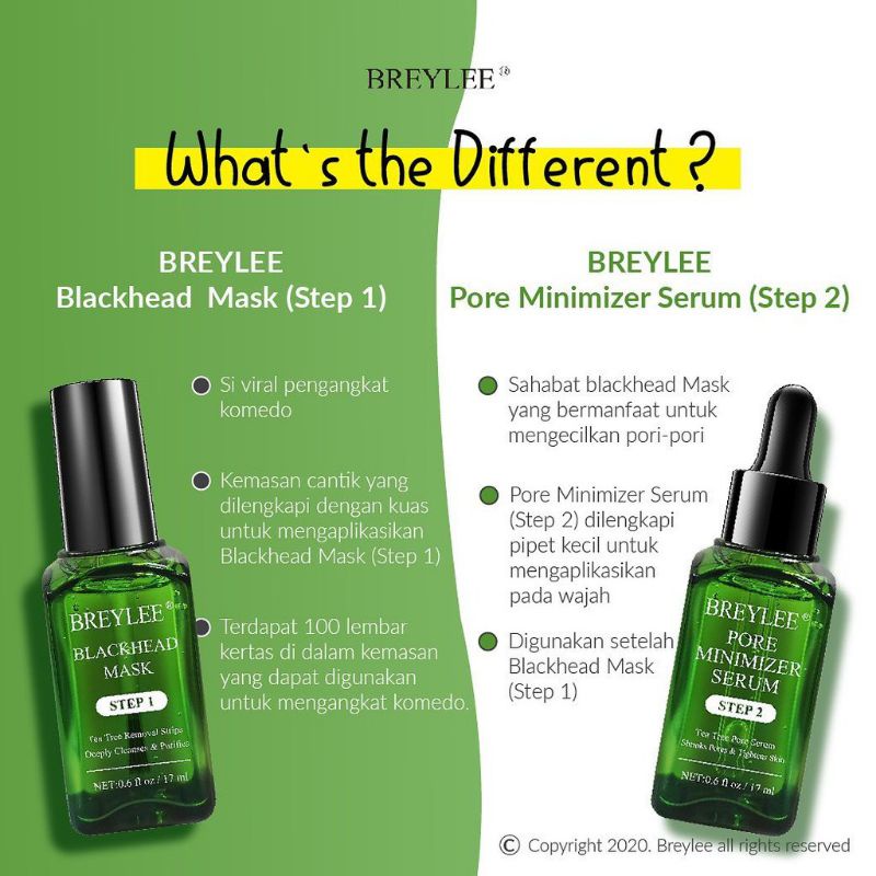 Breylee Blackhead Mask (Step 1) dan (Step 2) | Masker Pencabut Komedo pembersih komedo