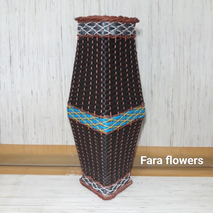 Pot Bunga Rotan / Vas Bunga Artifisial Rotan Sintetis