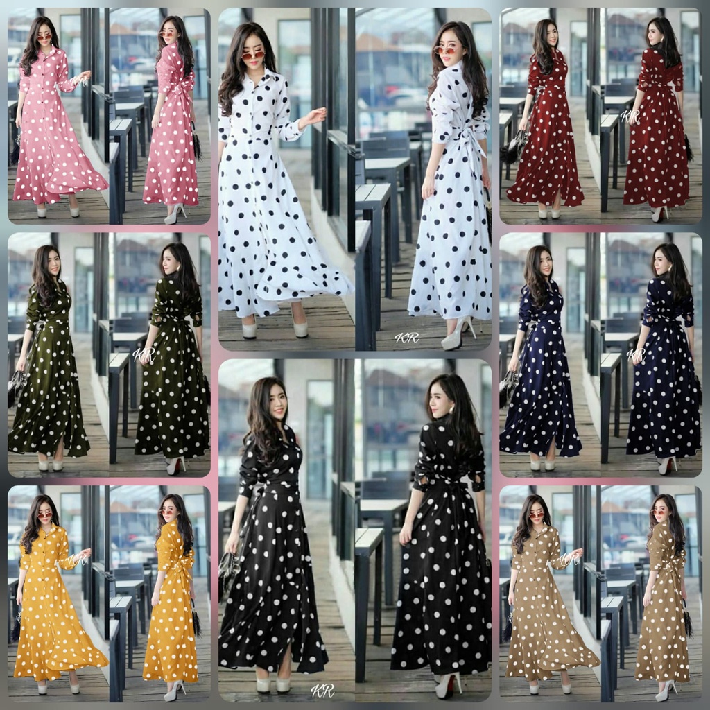 PAKAIAN WANITA DRESS ESTHER POLKA MONALISA BUSUI KR ADA VIDEO REAL PICT