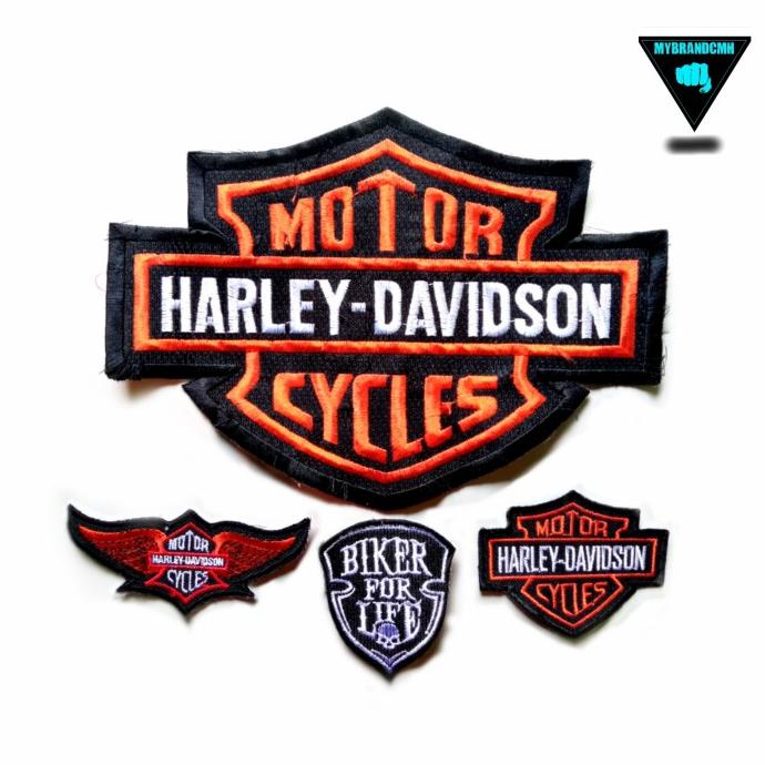 [[COD]] 1set back patch bordir besar Harley Davidson motor emblem punggung EKSLUSIF Kode 1373